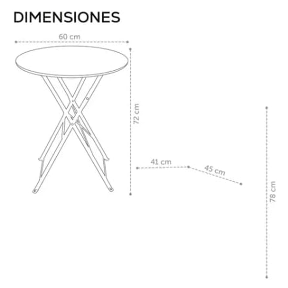 MESA DE JARDÍN CON JUEGO DE DOS SILLAS VERSEL