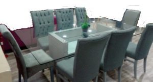 COMEDOR CRISTAL GREY 8P